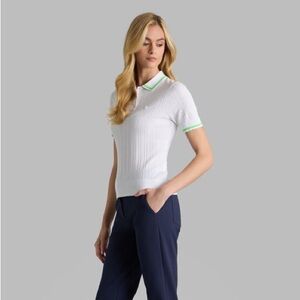 G/FORE Ribbed Cotton Blend Sweater Polo